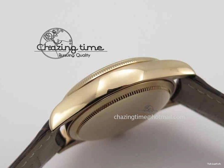 Brown On VF Date Best Cellini Dial A3165 White Strap RG Stick Markers Leather Edition 0104